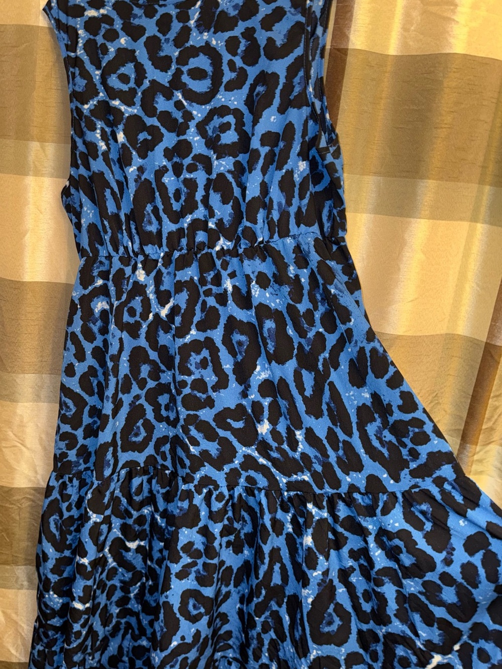 SHEIN Blue and Black Leopard Print Maxi Dress
